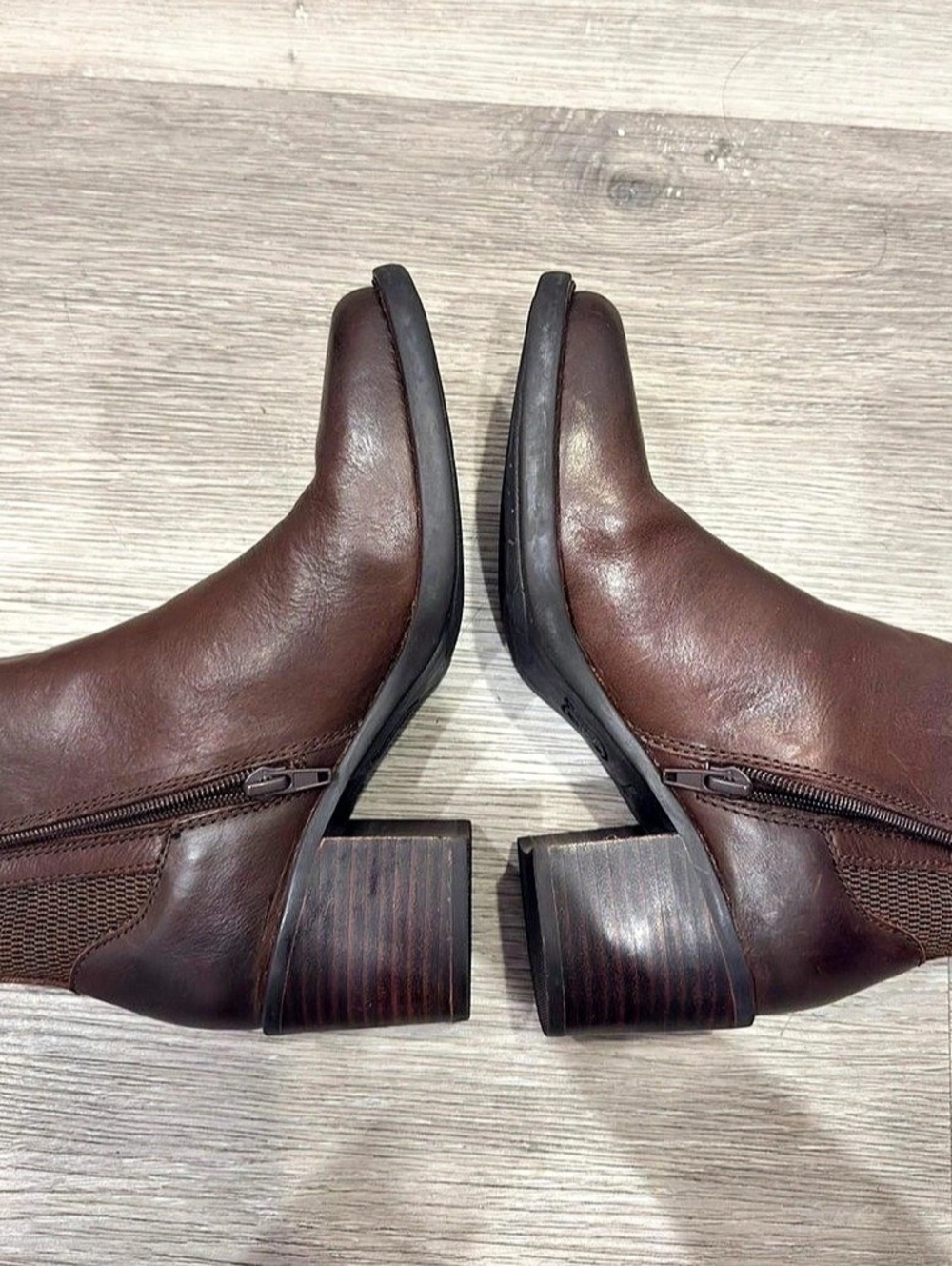 Born Henni Bootie Brown Leather Ankle Boots US 7.5 M